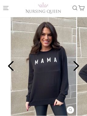Nursing Queen BUTTERY CREWNECK NURSING
SWEATSHIRT - BLACK